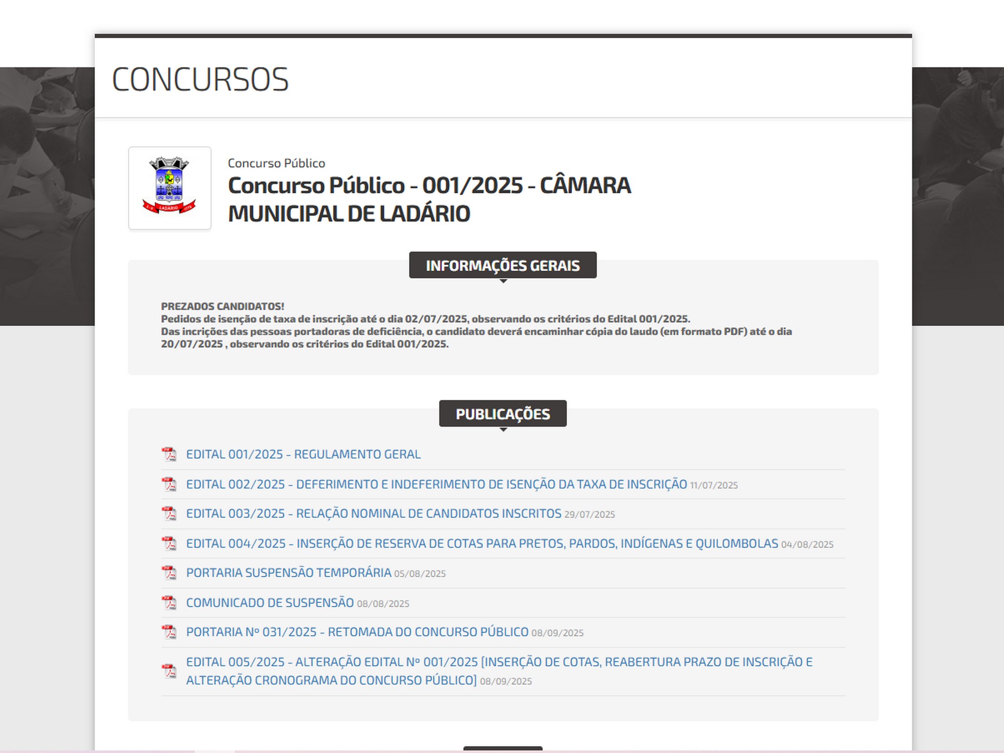 PORTARIA 031/2025 - RETOMADA DO CONCURSO PÚBLICO