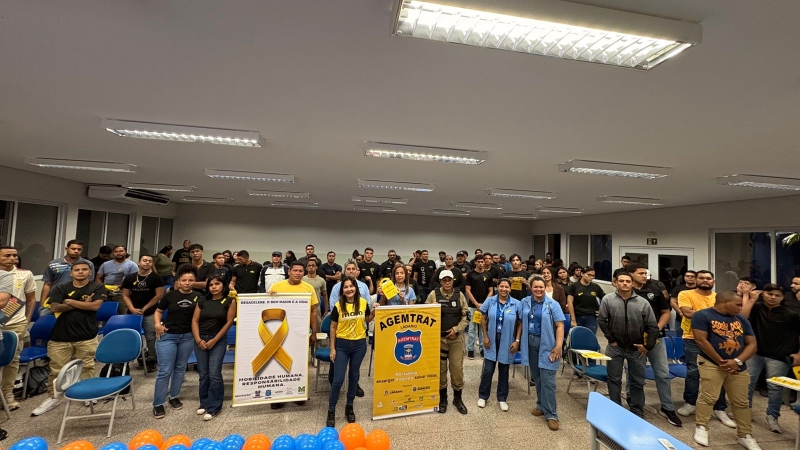 AGEMTRAT realiza palestra sobre segurança no trânsito para alunos e professores do Senai em Corumbá